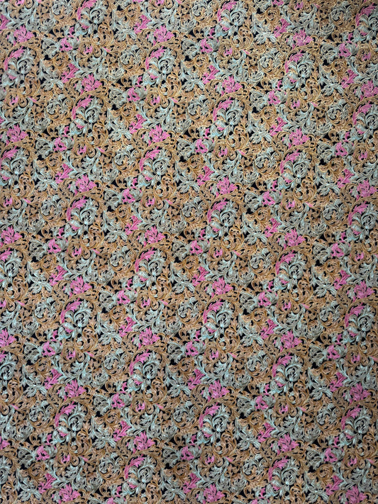 Vintage Mini Wale Corduroy - Baroque Florals